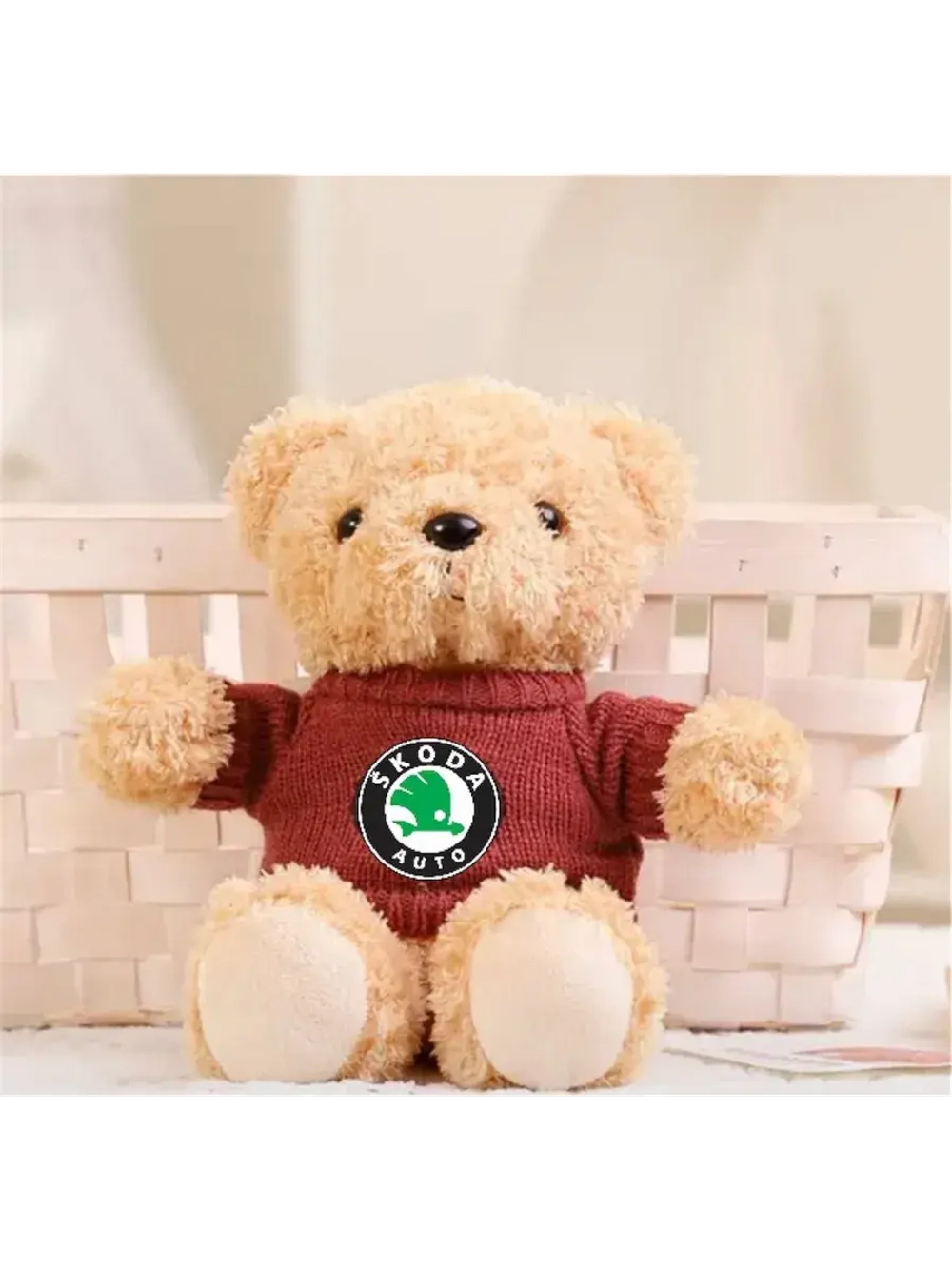 Мягкая игрушка медведь с логотипом Шкода Skoda 28 см