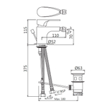 Jaquar, Смеситель для биде Vignette Prime, Хром VGP-CHR-81213B