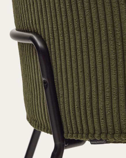 Suanna Стул из зеленого вельвета с черными стальными ножками La Forma Испания 