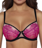 Бюстгальтер push-up с кружевной отделкой чашек (Размер: 65G) (Цвет: розовый)