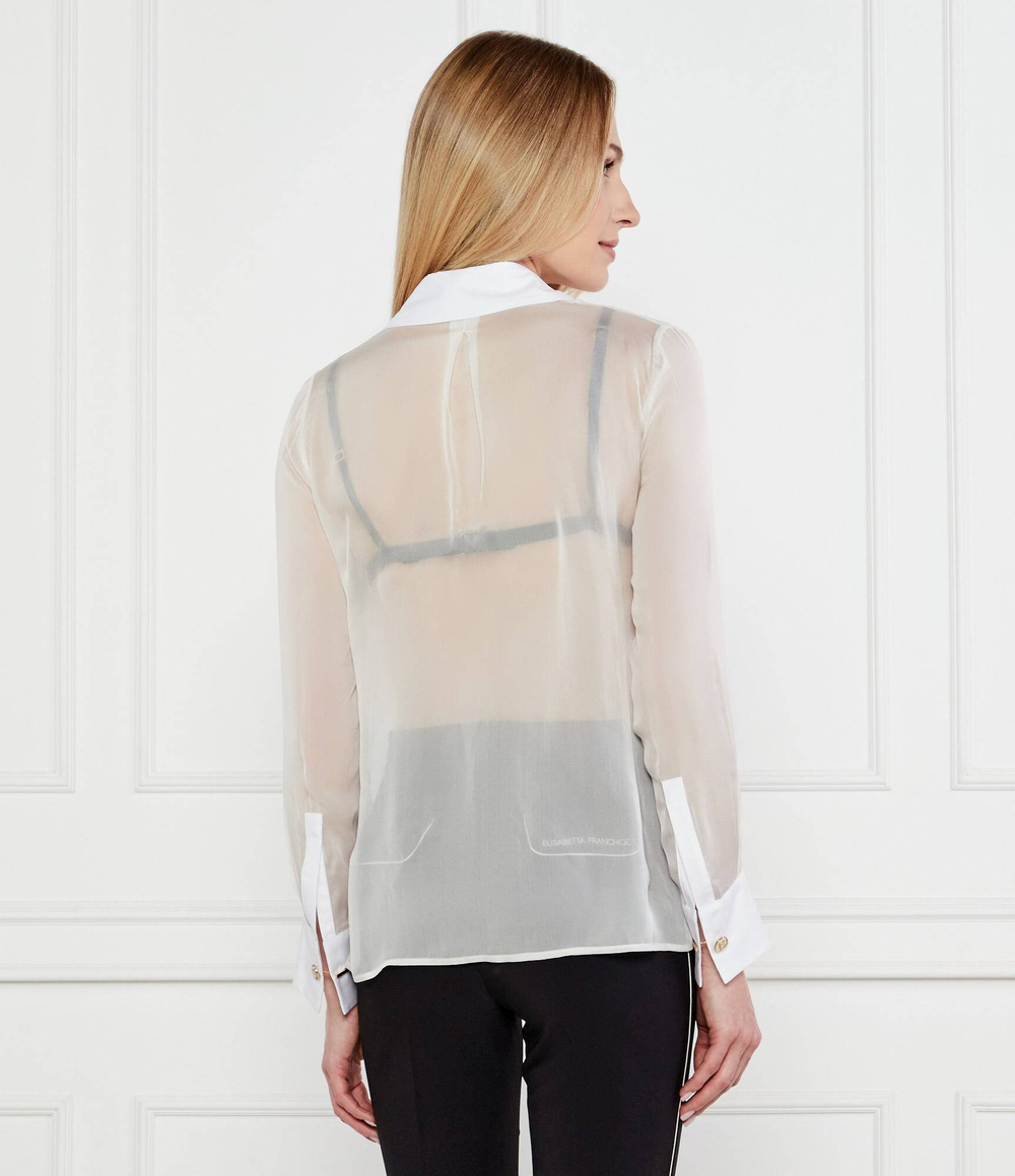 Шелковая рубашка Elisabetta Franchi - белый(CA10752E2)