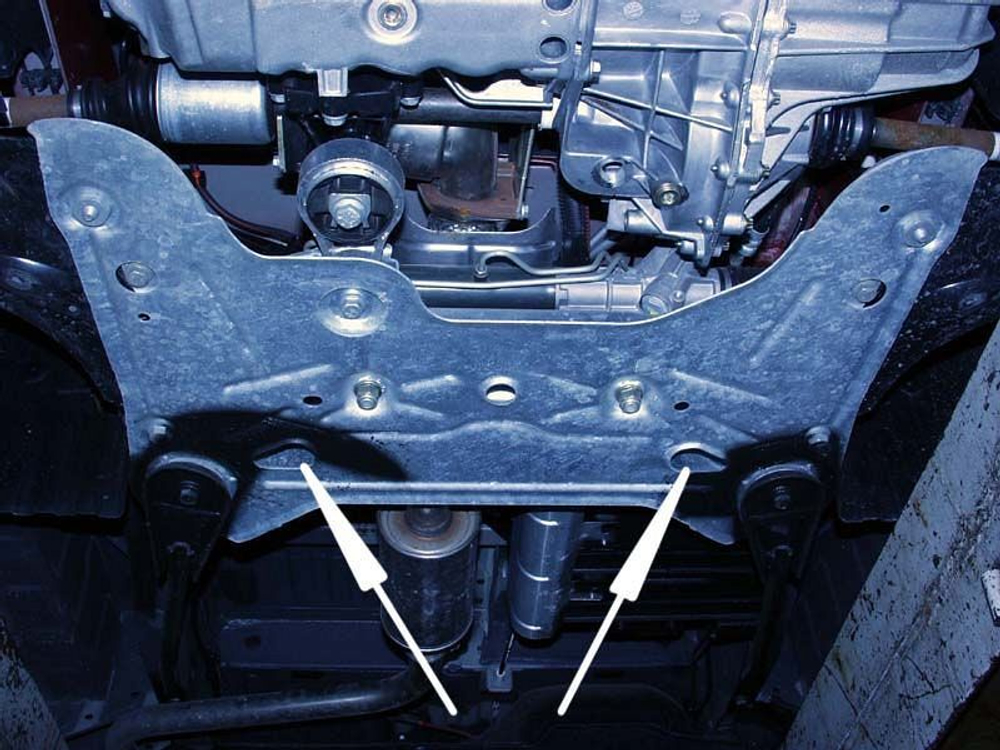 Защита картера двигателя, КПП (2 мм, сталь) для Nissan Primastar 2001-2014 (V = 1.9d; 2.0; 2.5 DCI), Opel Vivaro 2001-2008 (V = 1.9d), Renault Trafic 2001-2006 (V = 1.9d), Renault Trafic 2006-2014 (V = 2.0d MT) Sheriff.15.0687
