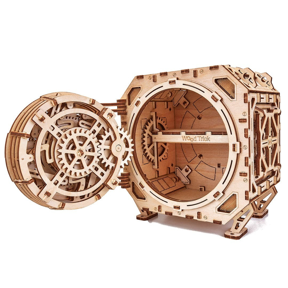 Механический сейф с кодовым замком от Wood Trick - деревянный конструктор, 3D пазл, Сборная модель