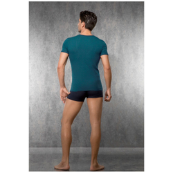 Мужская футболка с глубоким вырезом изумрудная Doreanse 2820