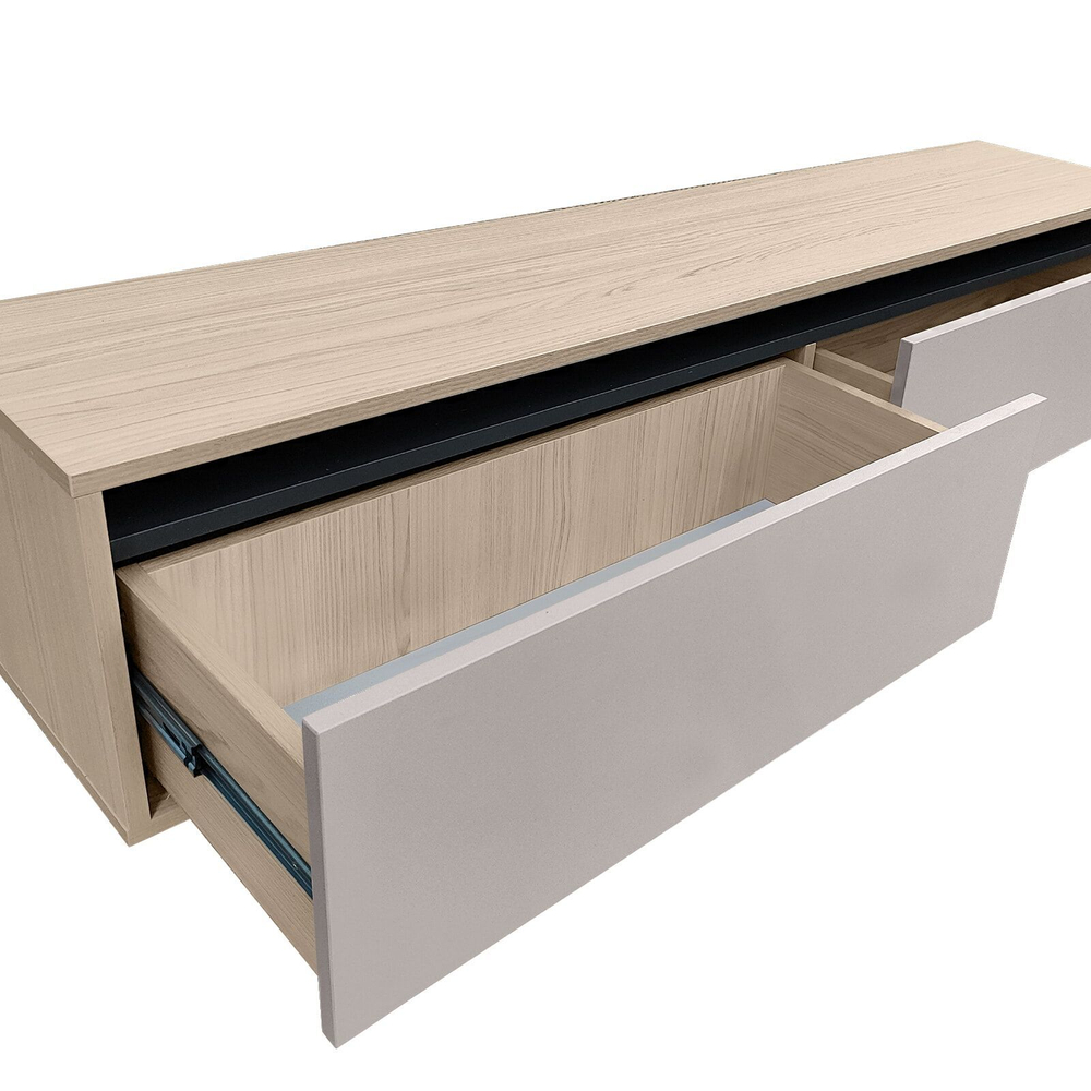 Модульная стенка в гостиную со шкафом Туя светлая/Кашемир Рэя 29х32х150 см