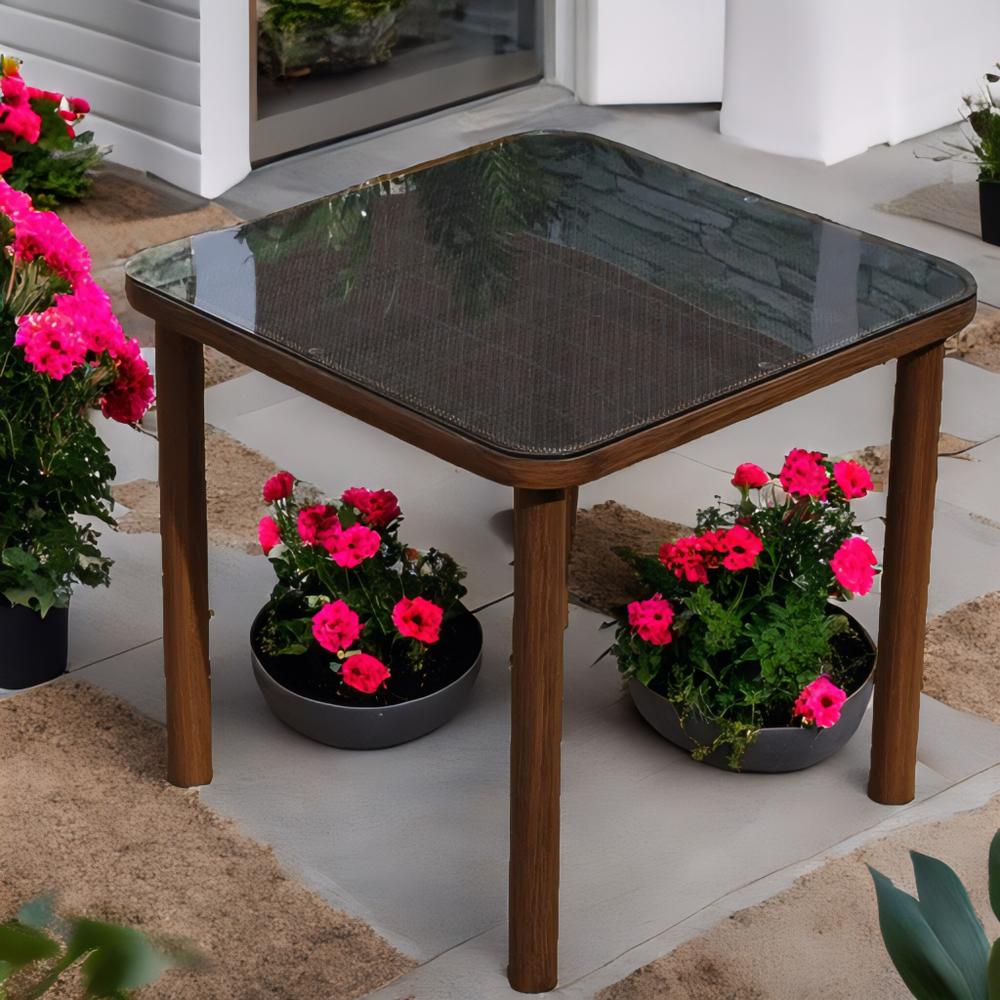 Стол квадратный из искусственного ротанга 80х80 БАМБУК/ТЕСЛИН «BAMBOO/TESLIN»