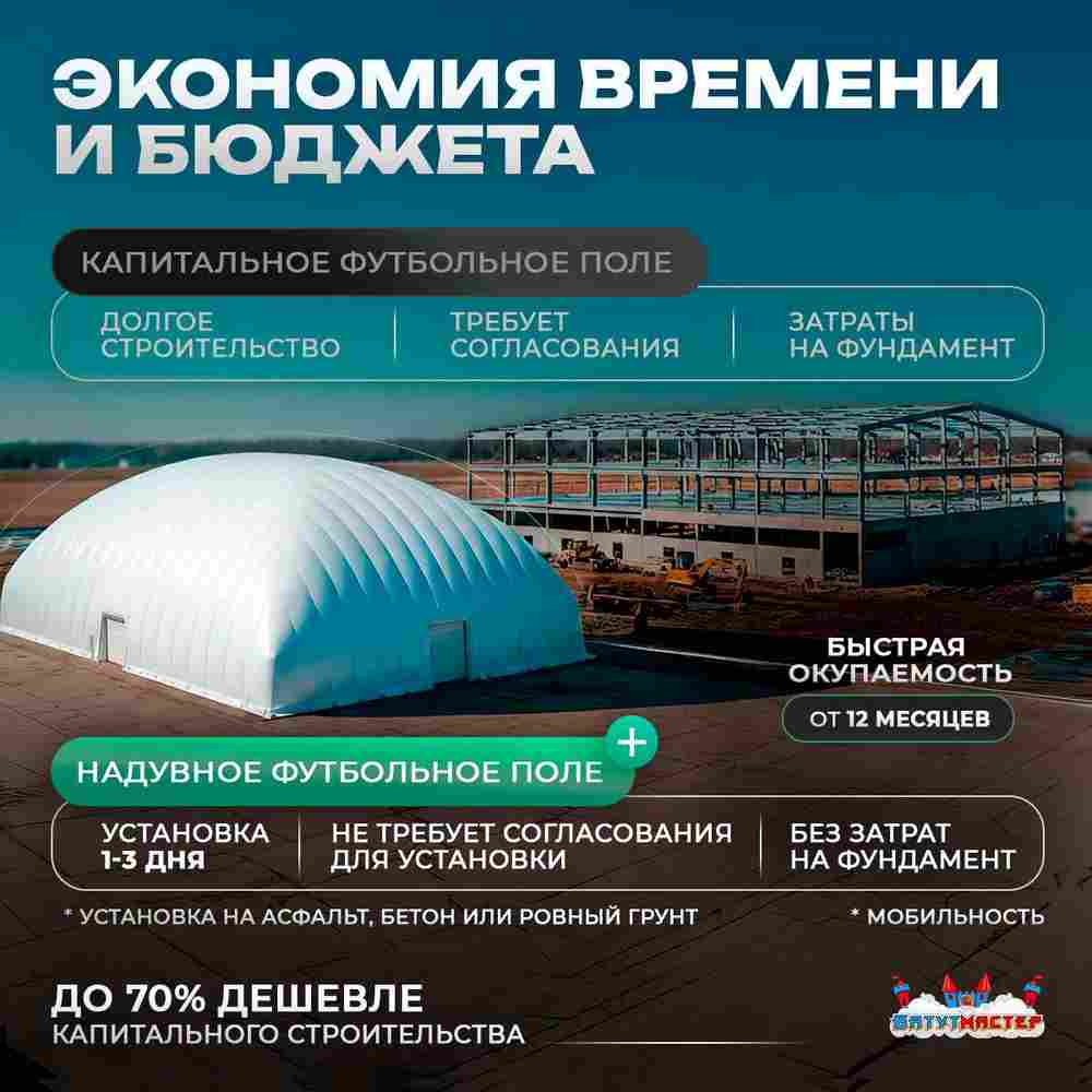 Надувной футбольный зал «Спорт Холл», 100×64×22 м