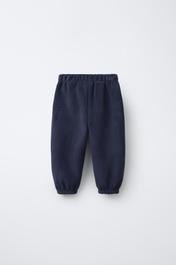 ZARA БРЮКИ-ДЖОГГЕРЫ ИЗ ФЛИСА, МОРСКОЙ СИНИЙ