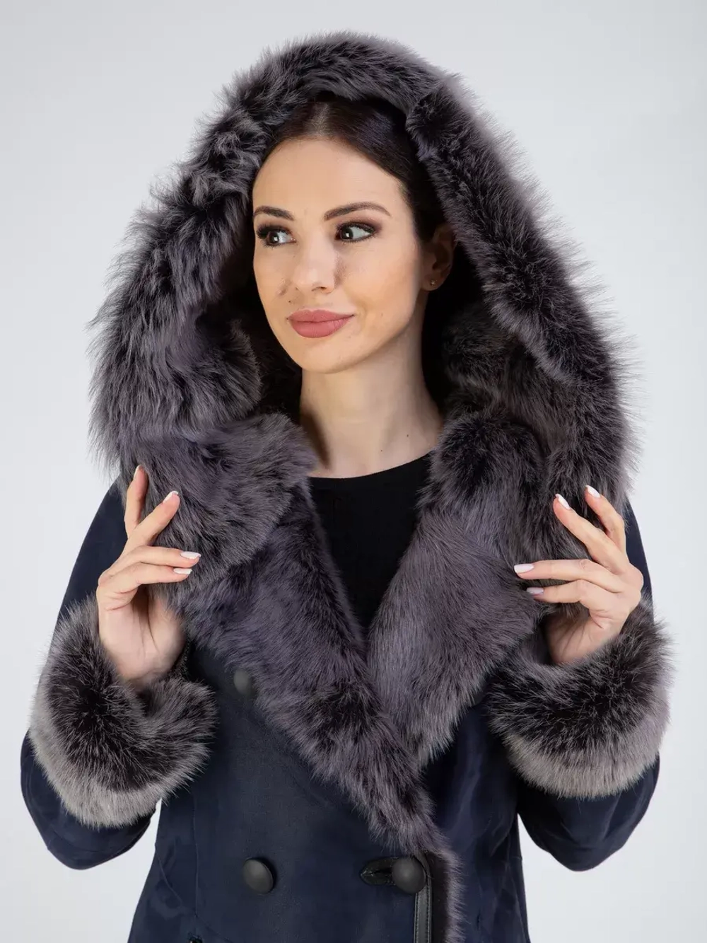 Дубленка натуральная зимняя с капюшоном Турция