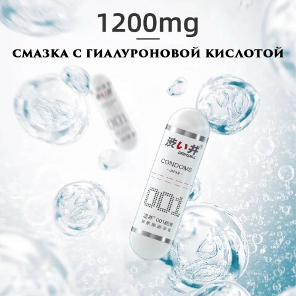 Презервативы DryWell в капсуле, ультратонкие 0,01 мм, полиуретановые (гипоаллергенные) 1 шт.