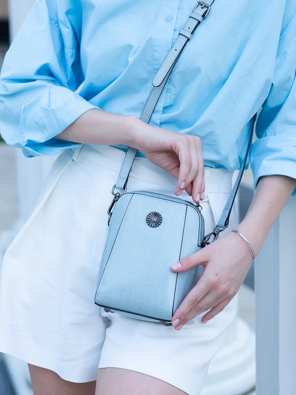 Сумка через плечо маленькая кросс боди для телефона кожаная