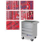 МАСТАК (52-06299G) Набор инструментов "ПРОФИ" в серой тележке, 299 предметов