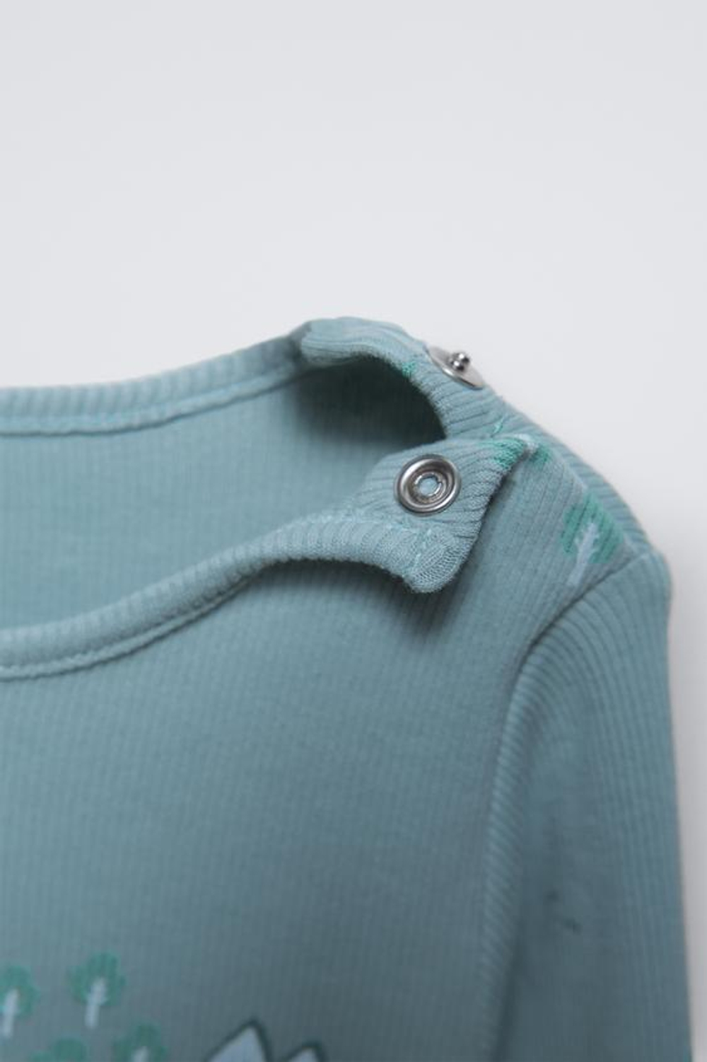 ZARA НАБОР ИЗ ДВУХ БОДИ В ТОНКИЙ РУБЧИК, ЗЕЛЕНОВАТО-СИНИЙ