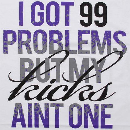 Футболка Sneaktip 99 Problems Splash purple белая с фиолетовым