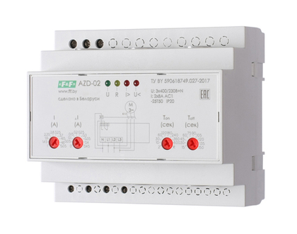 Реле защиты электродвигателей AZD-02 1-5,5А 50-450В+N защита трехфазн. двигат. до 2.2кВт и для работы с внешн. ТТ