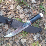 Нож кованый НС-13А Пара волков (40Х10С2М) гравировка, алюминиевые вставки (Златоуст)