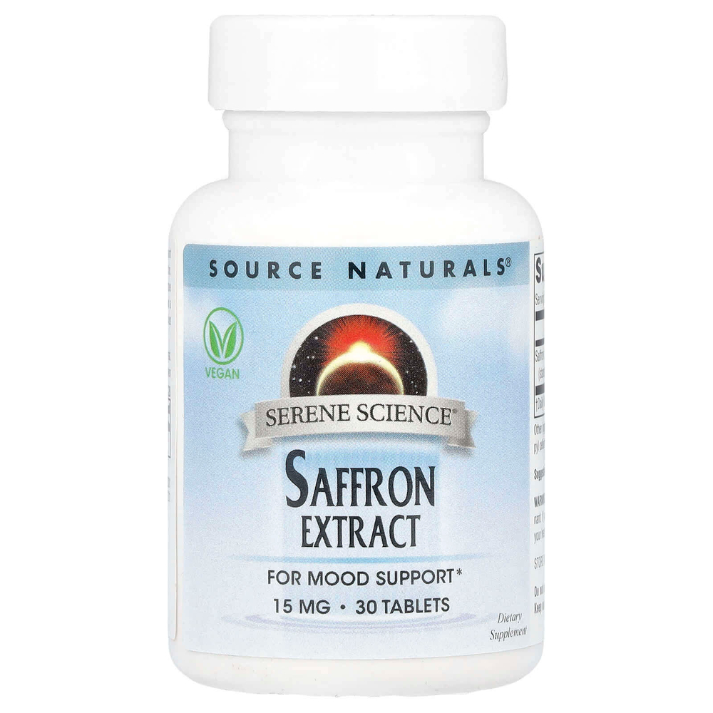 Source Naturals, Экстракт шафрана, 15 мг, 30 таблеток