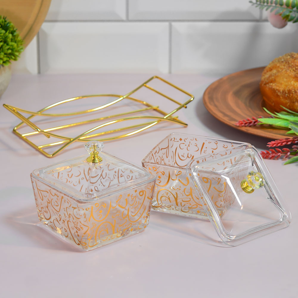 Менажница 2-х секционная 20*9,5*8,5см на металлической подставке, 9187