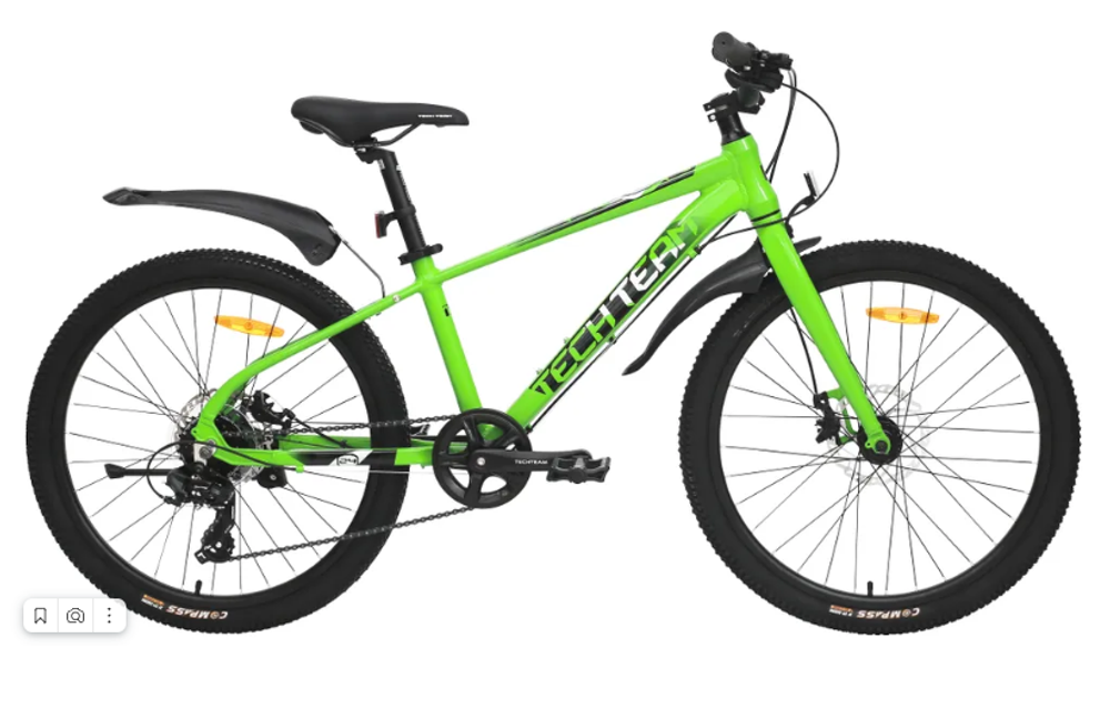 Велосипед TechTeam Neon 24&quot;х13&quot; зеленый 2024