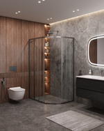 Душевой уголок Cezares MOLVENO-RH-2-120/100-C-GM-IV, 120х100х195, профиль оружейная сталь, прозрачное стекло