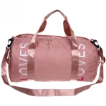 Сумка спортивная «Sport Loves», водонепроницаемый отдел + 2 кармана+отдел под обувь, цвет пудровый, 42*24*18 см
