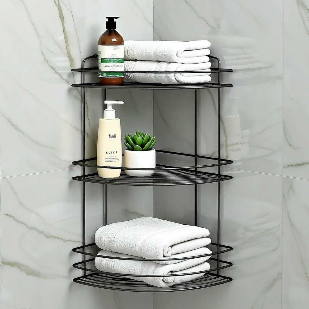 Полка угловая 3-ярусная 21*21*41,5см "Black", черный