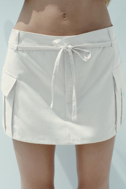 ZARA ЮБКА-ШОРТЫ КАРГО, ЖЕЛТОВАТО-БЕЛЫЙ