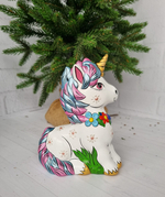 Единорог Радужный фарфоровая игрушка под ёлку