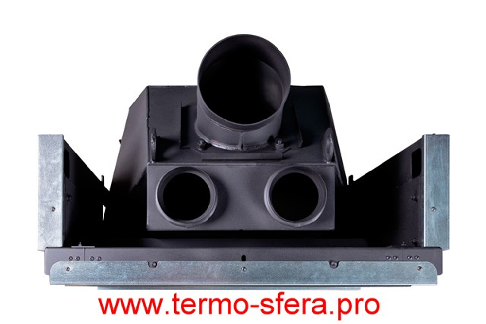 Каминная топка Экокамин ВЕГА 800 PB подовое горение принтинг черный шамот