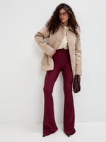 Бордовые расклешенные легинсы в рубчик