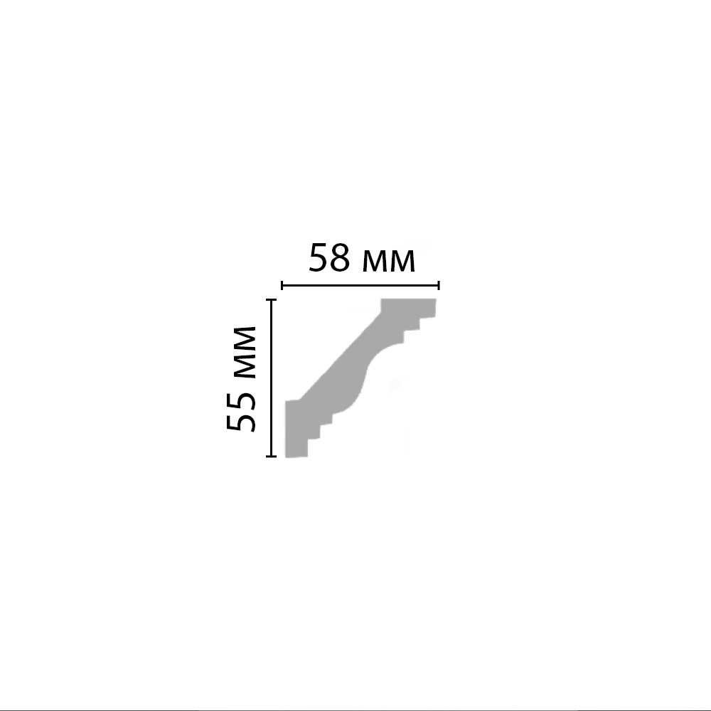 Плинтус потолочный гладкий Decomaster 96610 55х58х2400мм