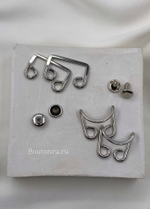Крючок на стойку воротника с хольнитенами серебро