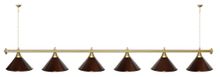 Лампа STARTBILLIARDS 6 пл. (плафоны синие,штанга синяя,фурнитура золото)