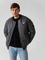 Бомбер мужской утепленный серый Город Горький