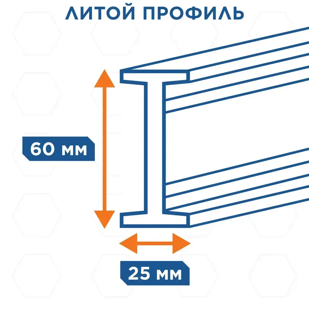 Уровень строительный 2000 мм КОБАЛЬТ, профиль 25x60 мм, 3 глазка, 2 ручки, V-паз, точность 1 мм/м