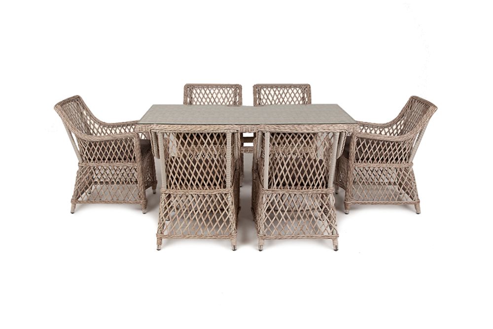 "Латте" обеденная группа плетеная, цвет бежевый