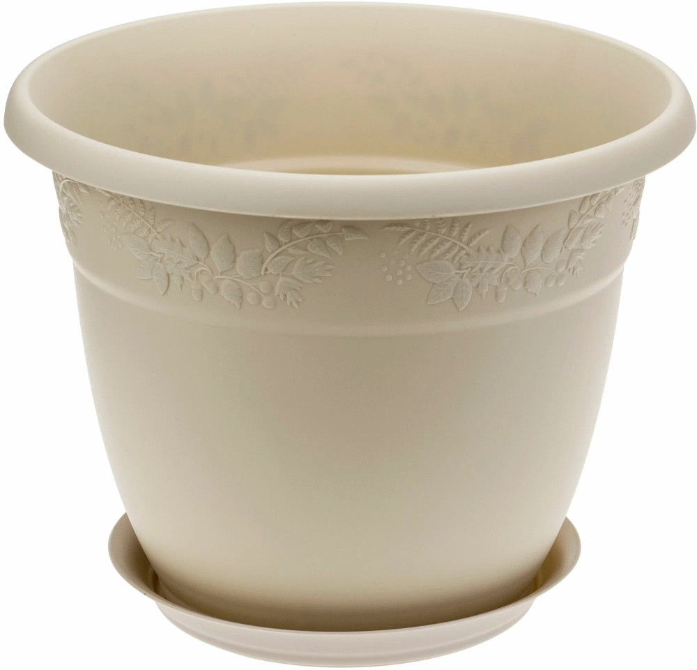 Кашпо "Italy" 28 л D=43см с поддоном цвет в ассортименте