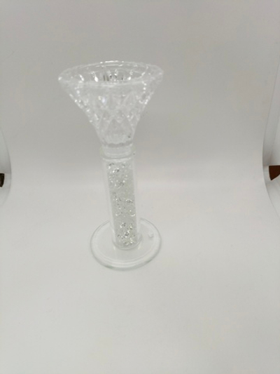 Подсвечник стекло на ножке  14 см.