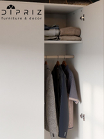 Шкаф распашной двухдверный Марм для одежды детский, с деревянной штангой