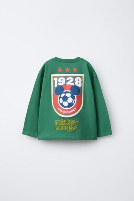 ZARA ЛОНГСЛИВ MICKEY MOUSE © DISNEY, ЗЕЛЕНЫЙ