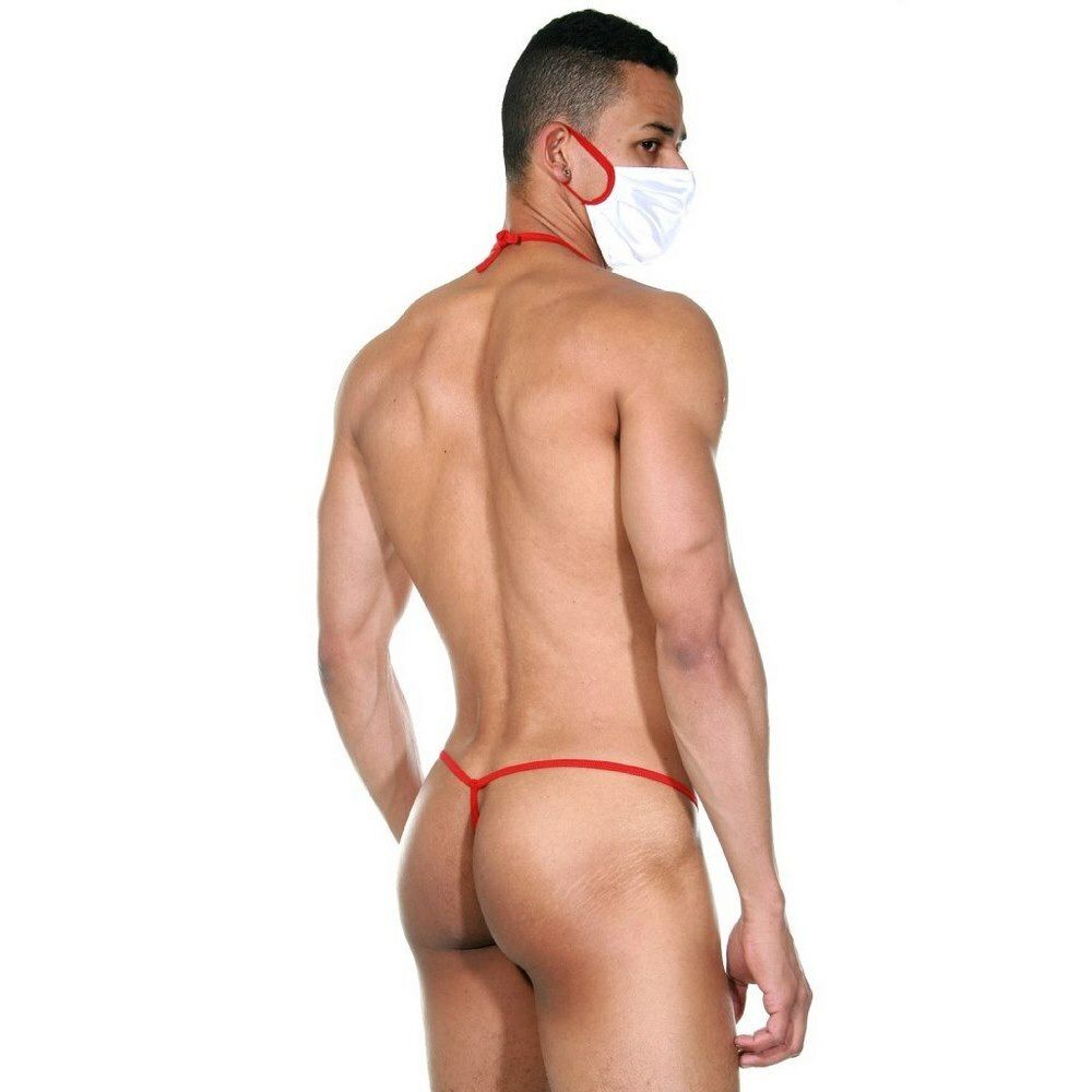 Мужской эротический костюм 3в1: стринги, галстук, маска La Blinque LB15270