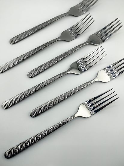 Набор столовых вилок 6 шт. из нержавеющей стали "Косичка"