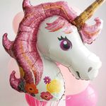 AN Шар фигура "Единорог голова нежный" 33"/83 см х 29"/73 см (БГ-43)