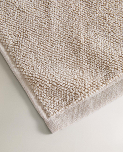 Zara Home - Хлопковое банное полотенце с рисовой строчкой, бежевый, 50х90 см