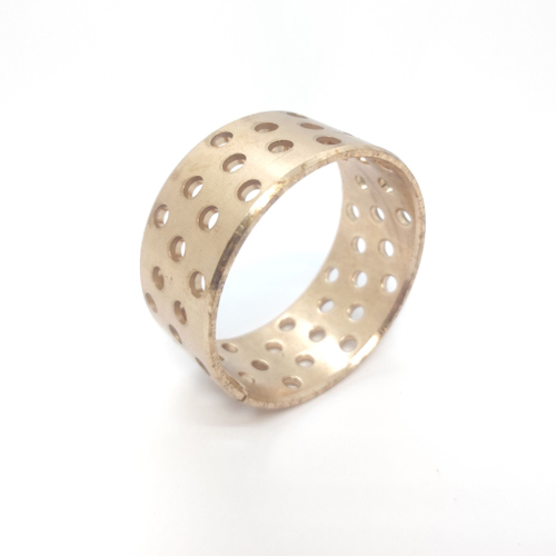 Бронзовая разрезная свертная втулка FB092 50х55х25 2 шт. / Скользящий подшипник / Металлосвертная втулка с перфорацией / для манипуляторов и спец. Техники