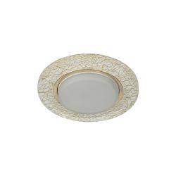 DK80 WH/GD Светильник ЭРА под лампу Gx53, 220V,13W, белый/золото | Встраиваемые светильники Для ламп GX53