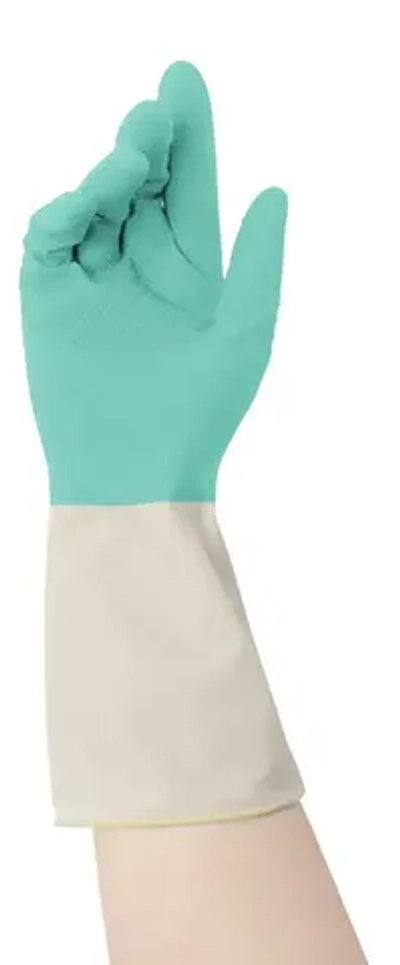 Перчатки латексные хозяйственные биколор Libry мятно-белые S 144/12