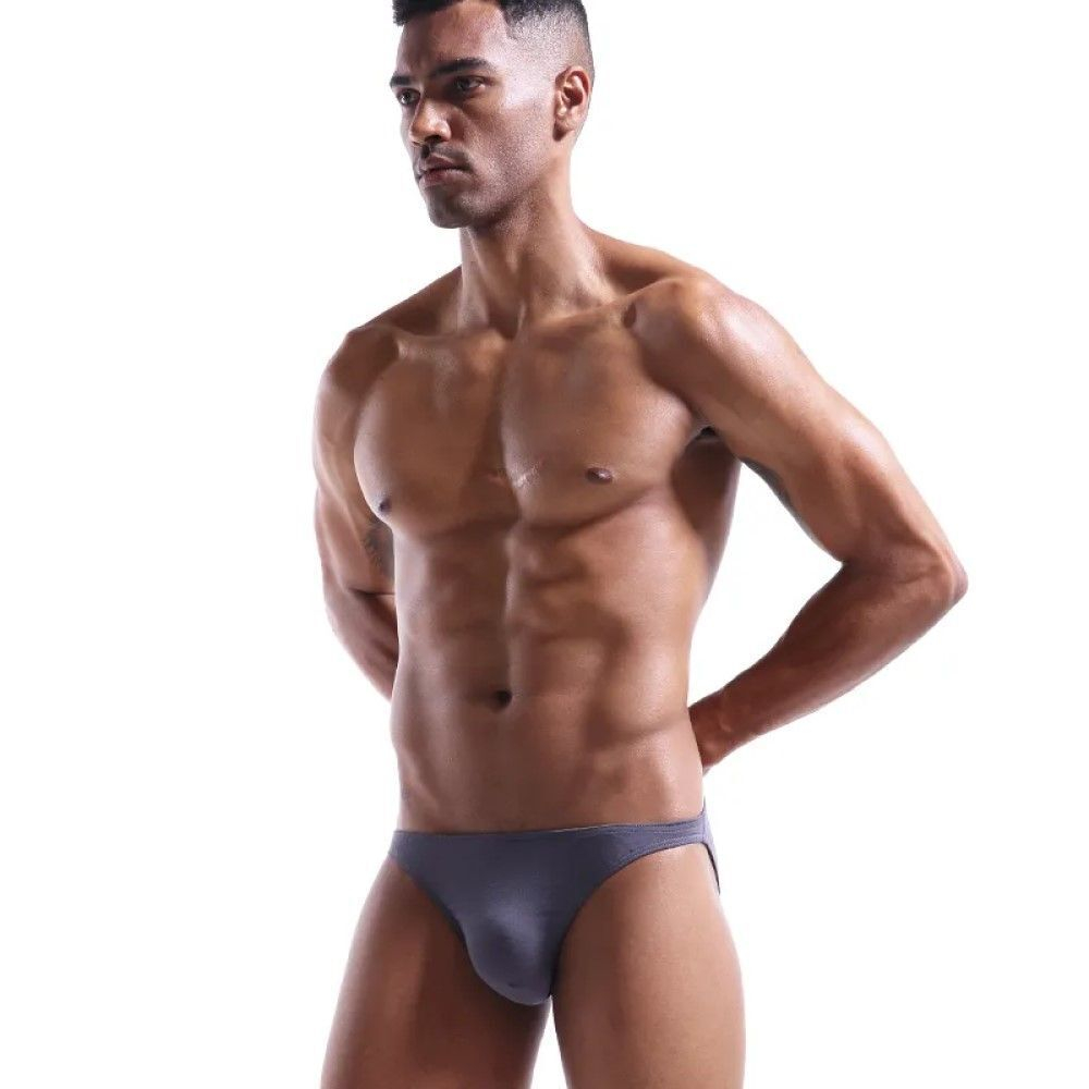 Мужские классические однотонные трусы-слипы (Размер: XXXL) (Цвет: темно-синий)