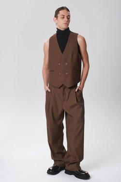 Жилет мужской оверсайз, коричневый
