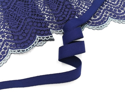 Бретелечная резинка, Lauma, темно-синяя, 20 мм, с фестоном, (Арт: BR610/20-061), м
